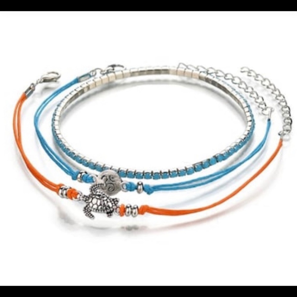 Woman’s 3 piece Anklets/Ankle Bracelets - Picture 5 of 5